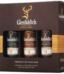 Whisky Glenfiddich 3 x 5 cl. -12,15,18 Ans 15cl