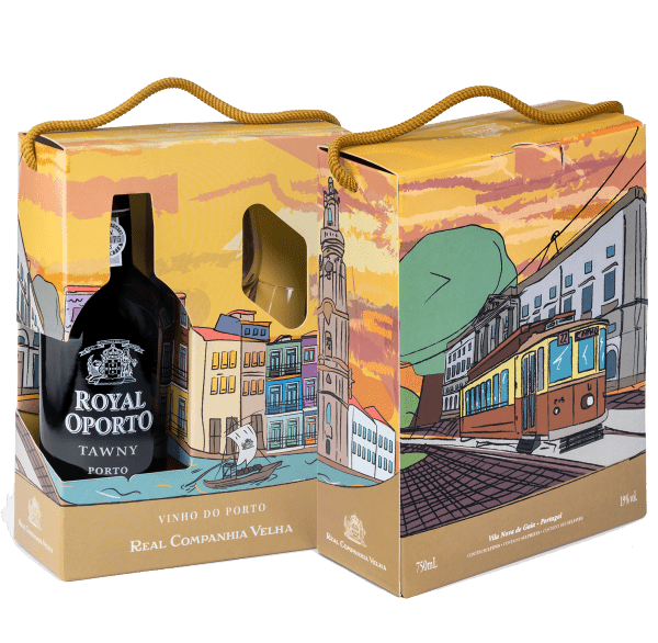  Real Companhia Velha Tawny - Royal Oporto giftbox with 2 glass Tawny 75cl